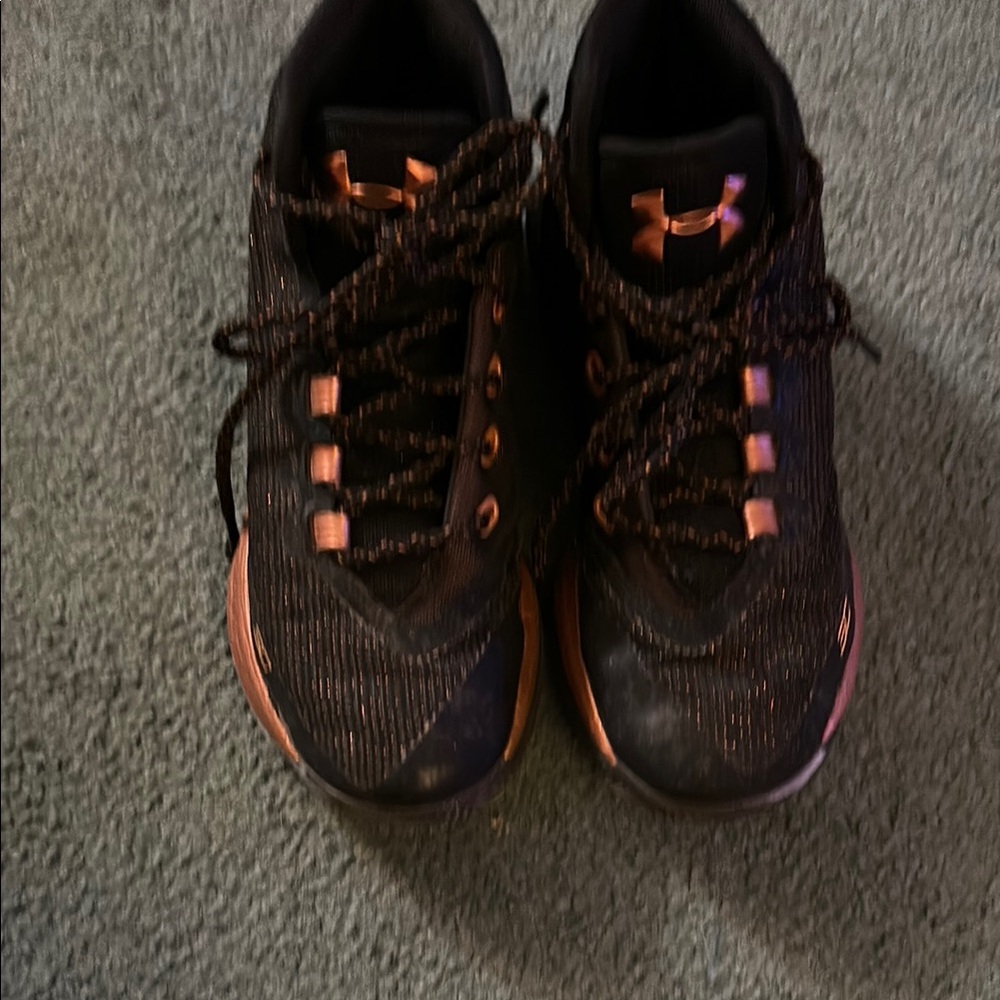Under Armour Kids Black and Orange Sneakers